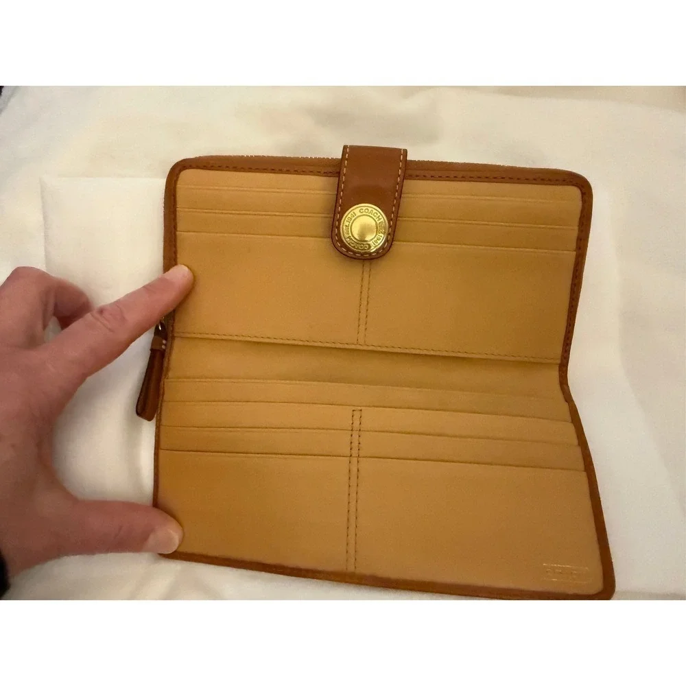 Coach Patchwork Wallet-Canvas, leather, and suede